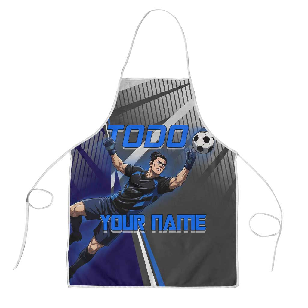 Personalized Aoi Todo Jujutsu Kaisen Apron with Blue Gradient and Goalkeeper Action Design