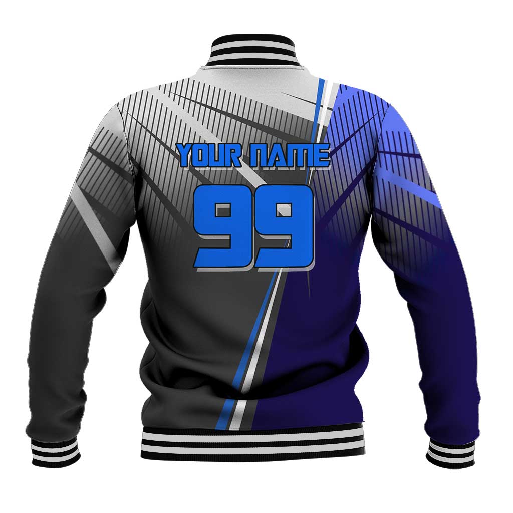 Personalized Aoi Todo Jujutsu Kaisen Baseball Jacket with Blue Gradient and Goalkeeper Action Design