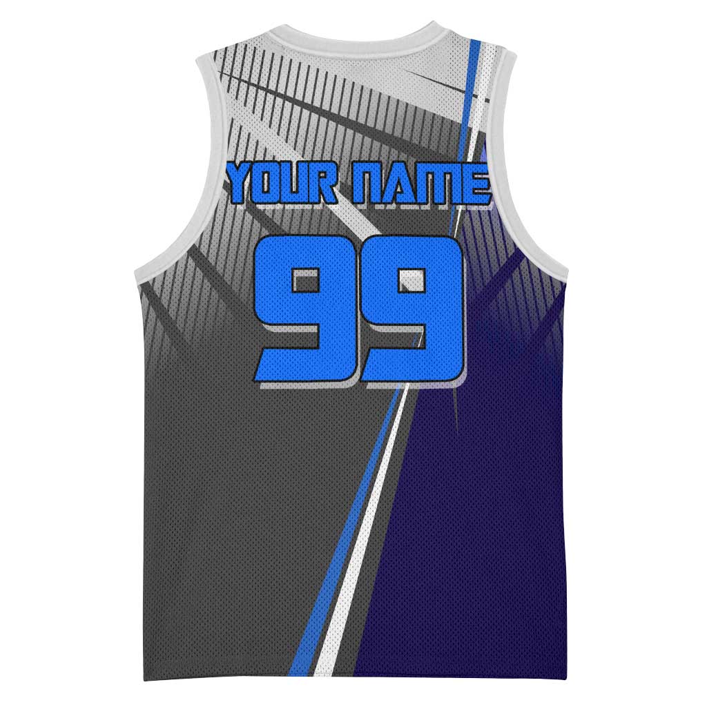 Personalized Aoi Todo Jujutsu Kaisen Basketball Jersey with Blue Gradient and Goalkeeper Action Design