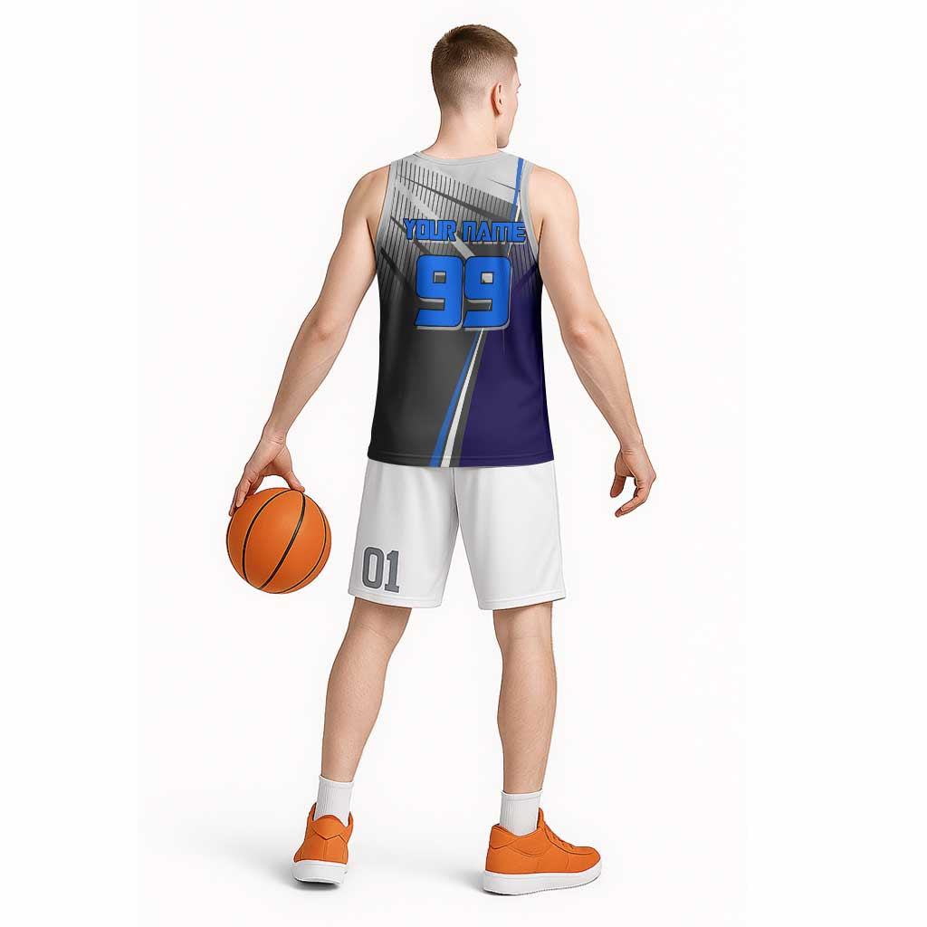 Personalized Aoi Todo Jujutsu Kaisen Basketball Jersey with Blue Gradient and Goalkeeper Action Design