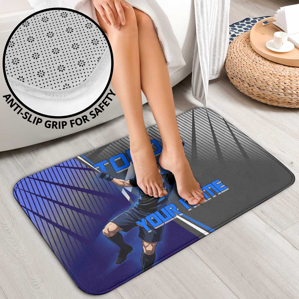 Personalized Aoi Todo Jujutsu Kaisen Bathroom Set with Blue Gradient and Goalkeeper Action Design