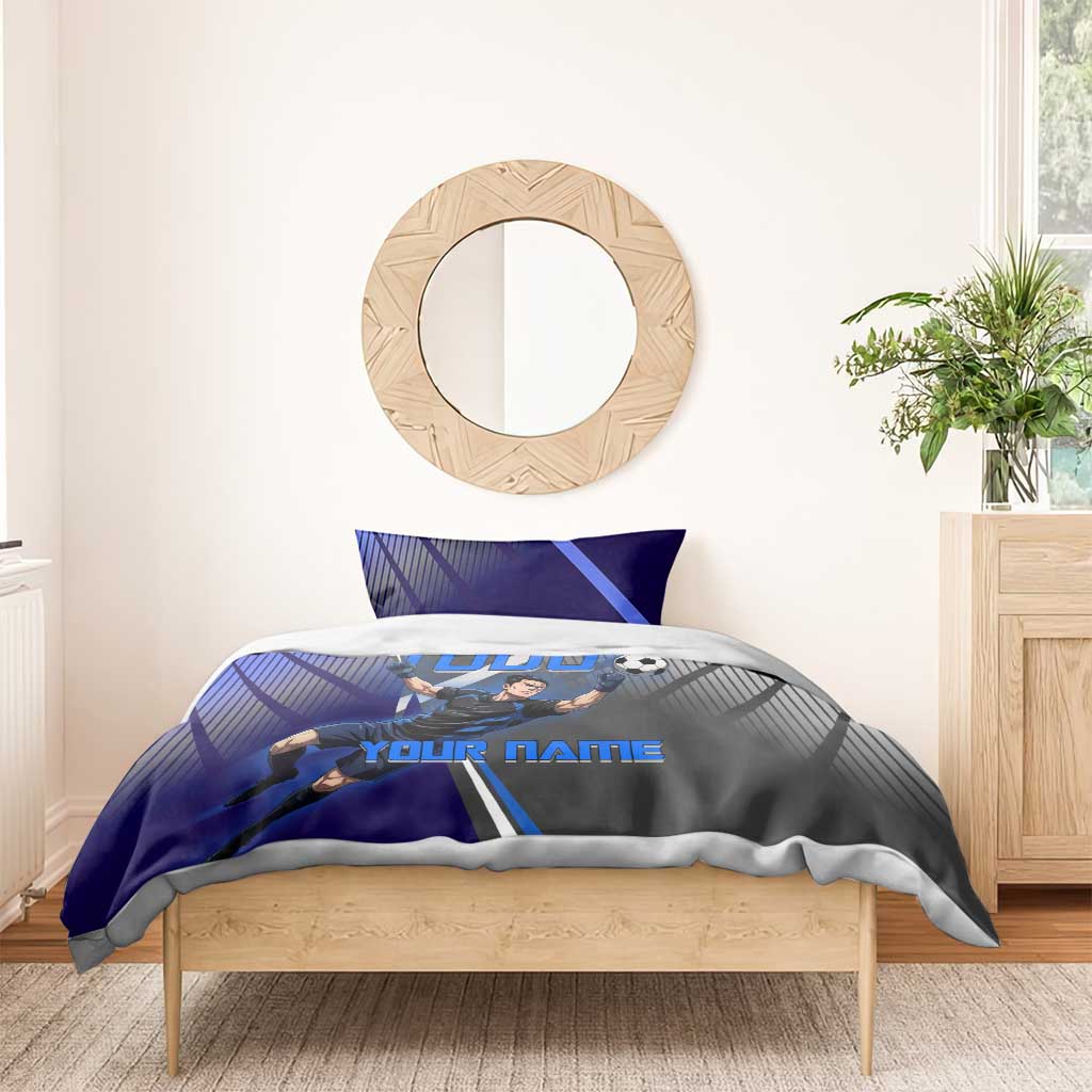 Personalized Aoi Todo Jujutsu Kaisen Bedding Set with Blue Gradient and Goalkeeper Action Design