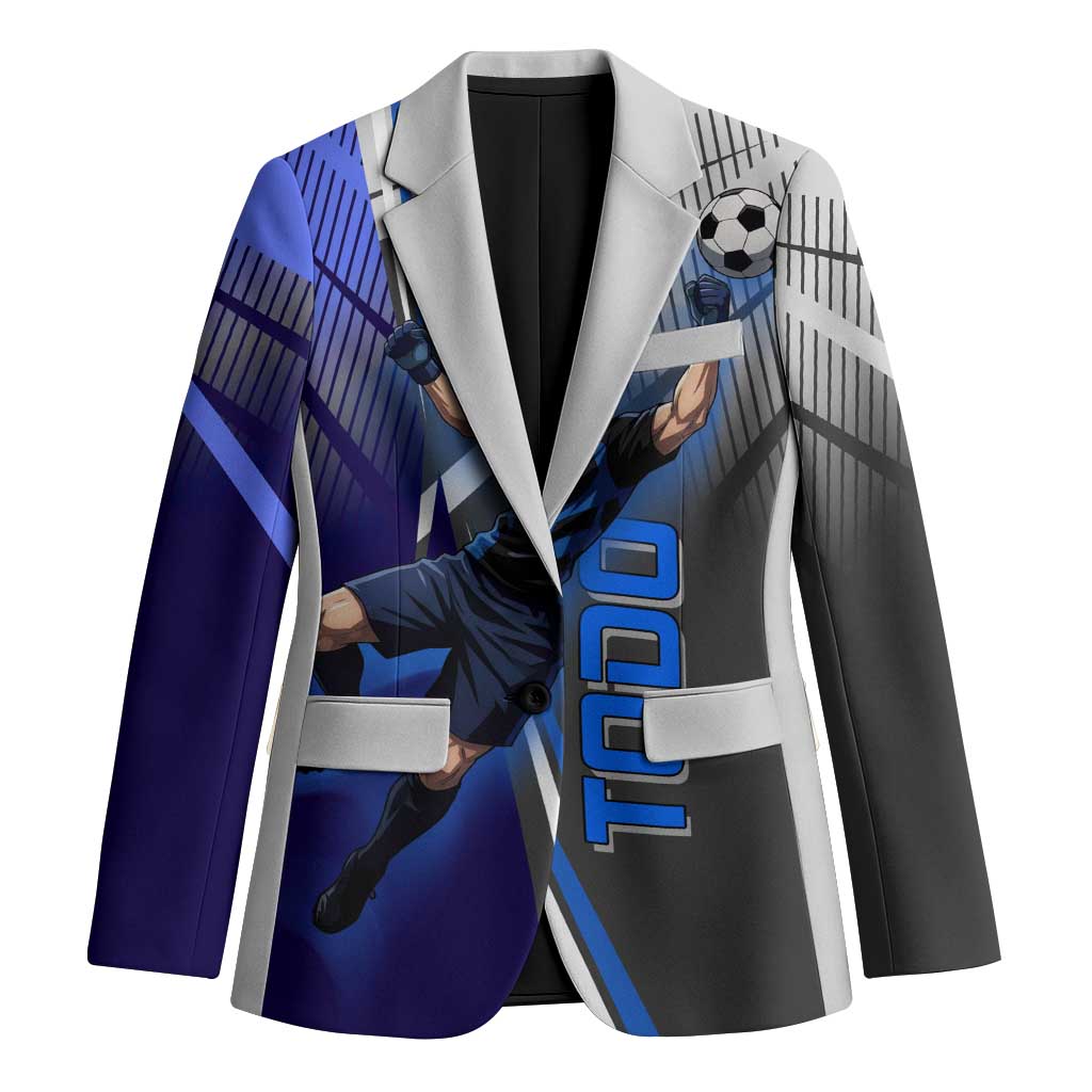 Personalized Aoi Todo Jujutsu Kaisen Blazer with Blue Gradient and Goalkeeper Action Design