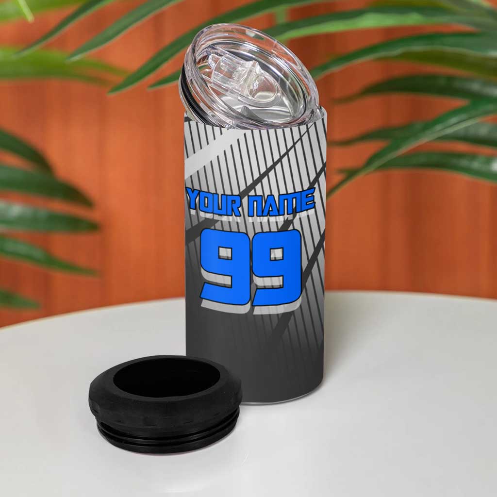 Personalized Aoi Todo Jujutsu Kaisen 4 in 1 Can Cooler Tumbler with Blue Gradient and Goalkeeper Action Design