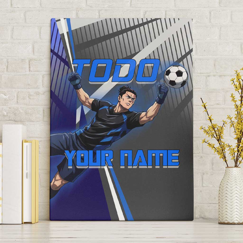 Personalized Aoi Todo Jujutsu Kaisen Canvas Wall Art with Blue Gradient and Goalkeeper Action Design