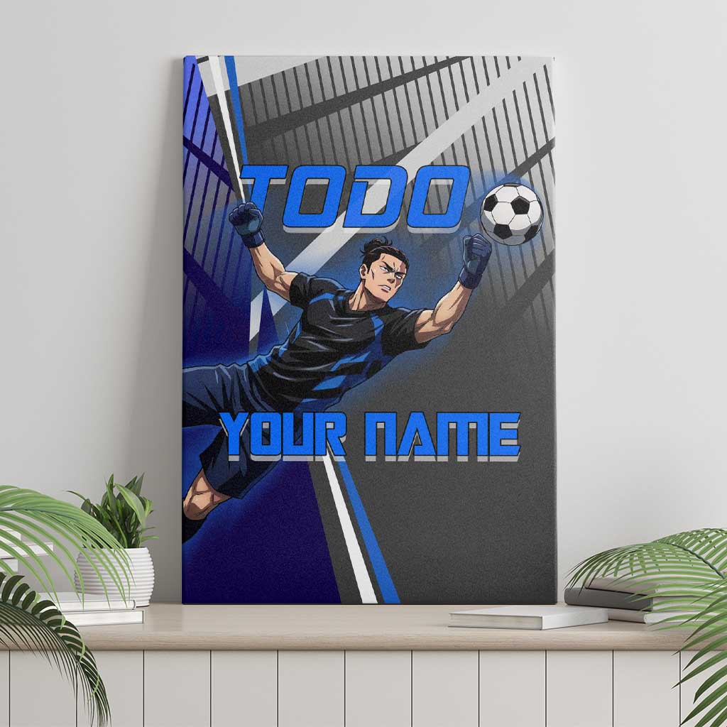 Personalized Aoi Todo Jujutsu Kaisen Canvas Wall Art with Blue Gradient and Goalkeeper Action Design