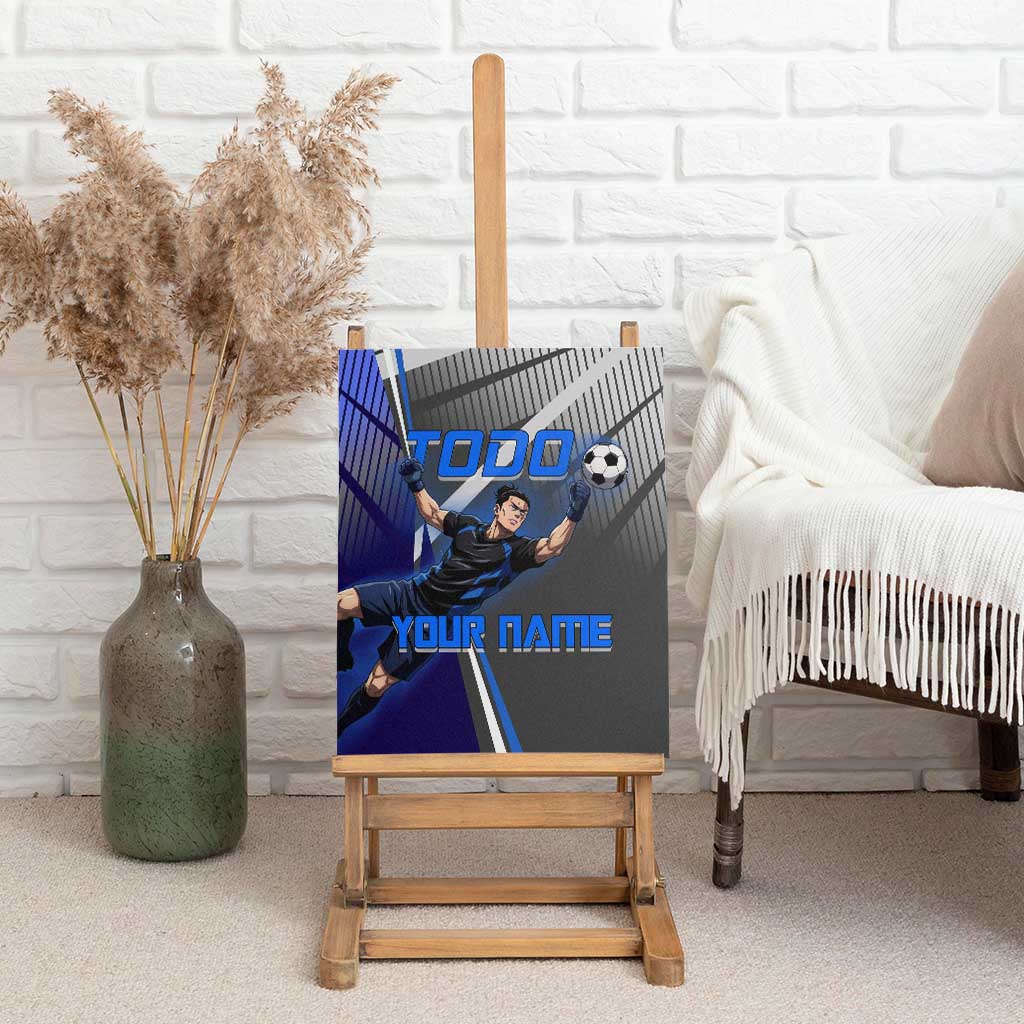 Personalized Aoi Todo Jujutsu Kaisen Canvas Wall Art with Blue Gradient and Goalkeeper Action Design