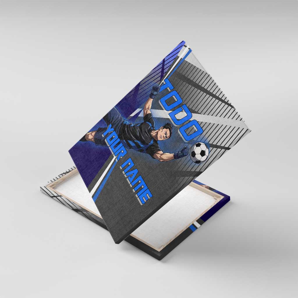 Personalized Aoi Todo Jujutsu Kaisen Canvas Wall Art with Blue Gradient and Goalkeeper Action Design