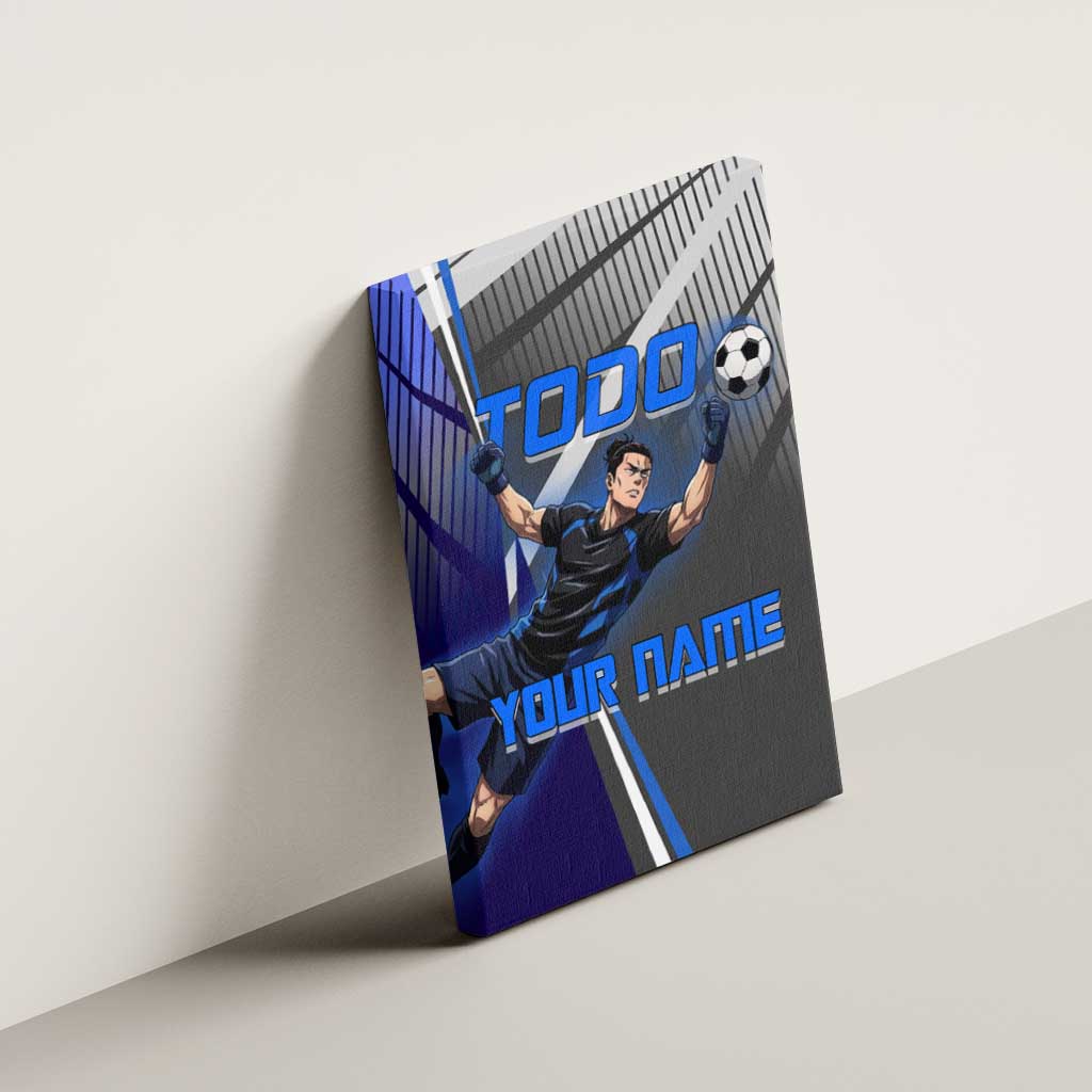 Personalized Aoi Todo Jujutsu Kaisen Canvas Wall Art with Blue Gradient and Goalkeeper Action Design