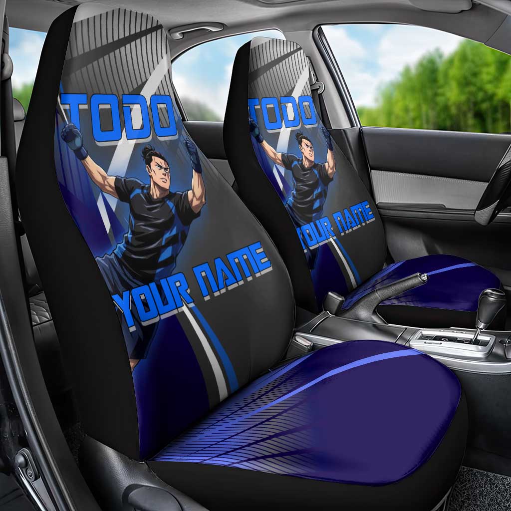 Personalized Aoi Todo Jujutsu Kaisen Car Seat Cover with Blue Gradient and Goalkeeper Action Design