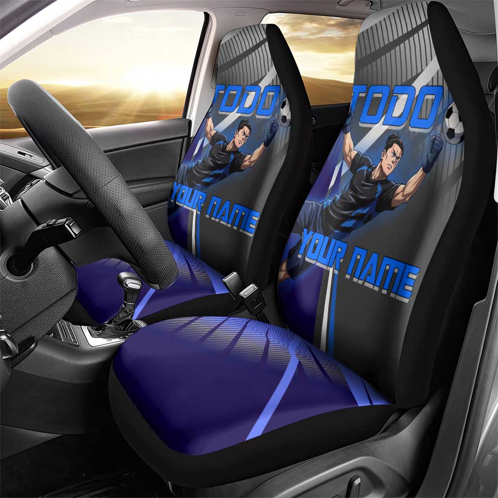 Personalized Aoi Todo Jujutsu Kaisen Car Seat Cover with Blue Gradient and Goalkeeper Action Design