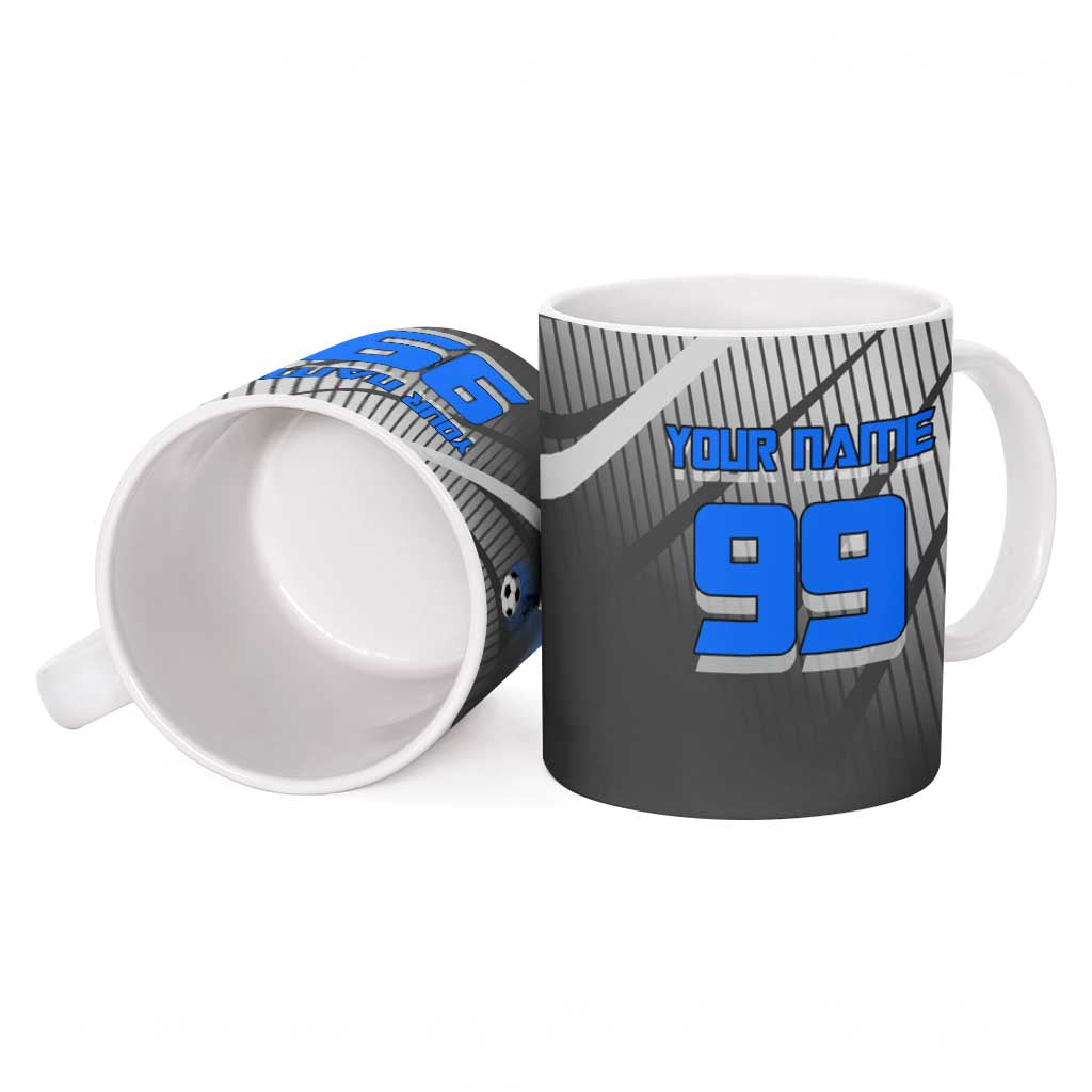Personalized Aoi Todo Jujutsu Kaisen Ceramic Mug with Blue Gradient and Goalkeeper Action Design
