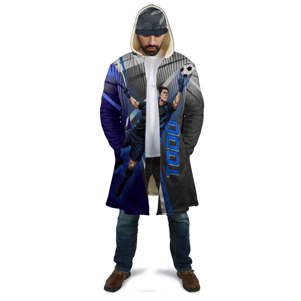 Personalized Aoi Todo Jujutsu Kaisen Cloak with Blue Gradient and Goalkeeper Action Design