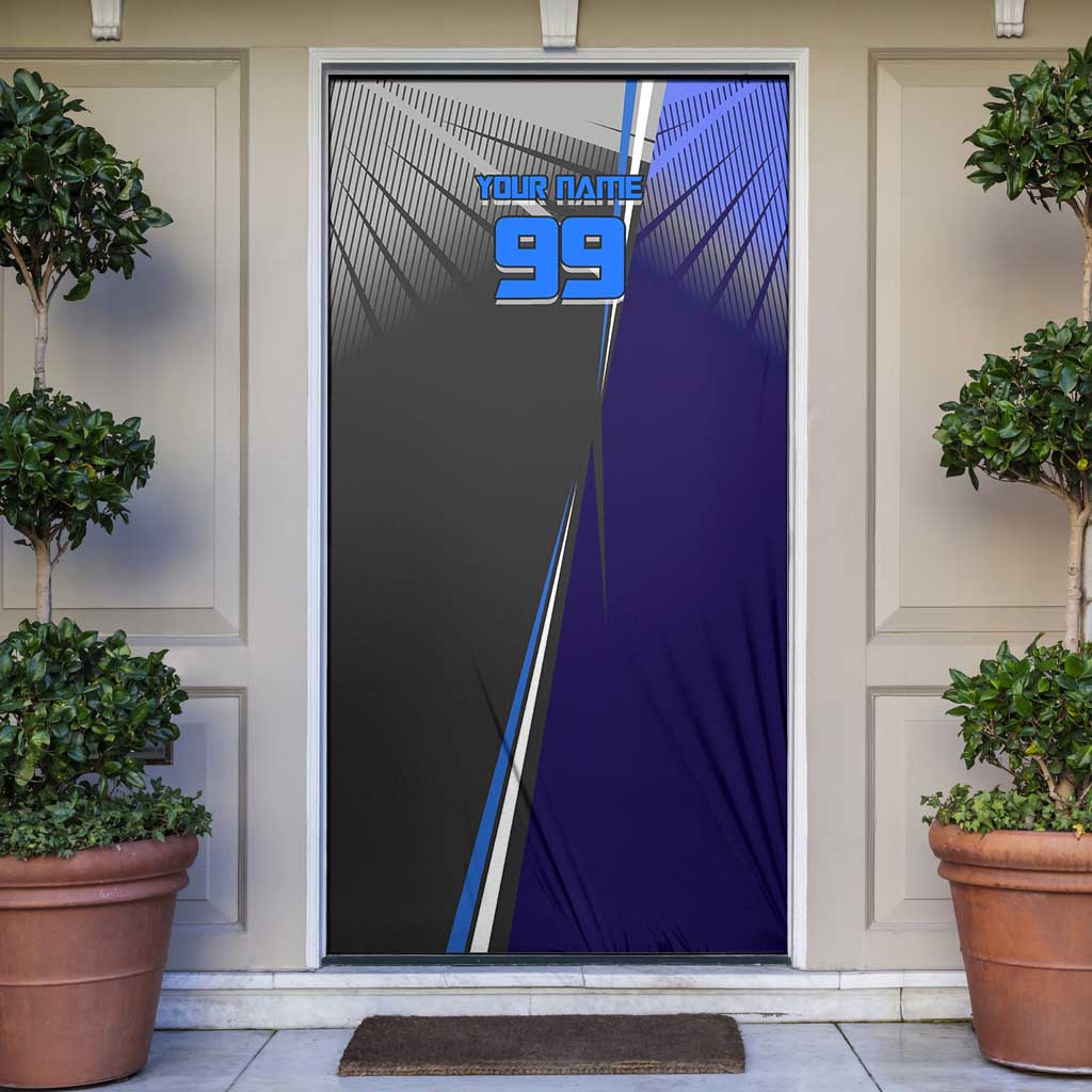 Personalized Aoi Todo Jujutsu Kaisen Door Cover with Blue Gradient and Goalkeeper Action Design