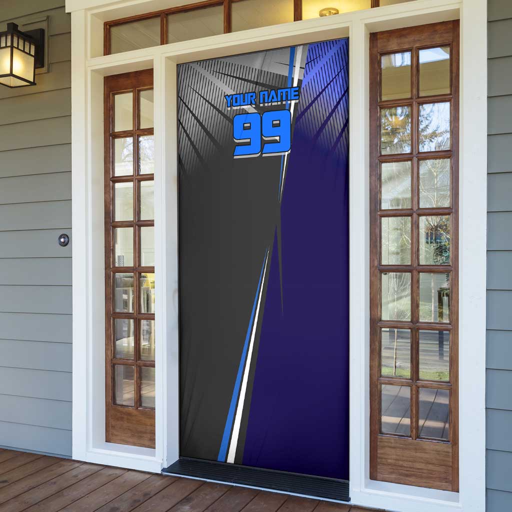 Personalized Aoi Todo Jujutsu Kaisen Door Cover with Blue Gradient and Goalkeeper Action Design