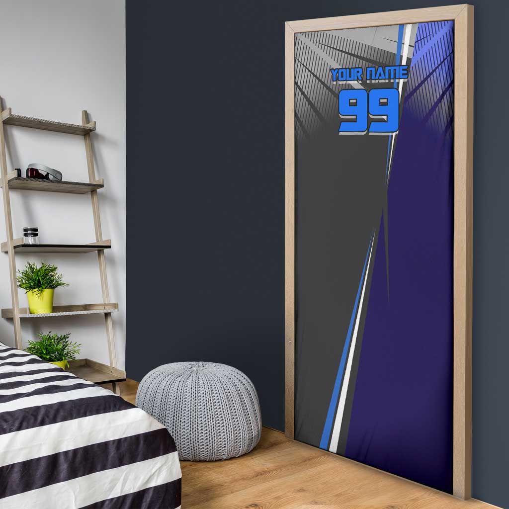 Personalized Aoi Todo Jujutsu Kaisen Door Cover with Blue Gradient and Goalkeeper Action Design
