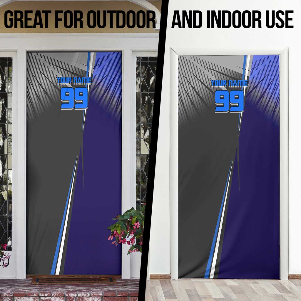 Personalized Aoi Todo Jujutsu Kaisen Door Cover with Blue Gradient and Goalkeeper Action Design