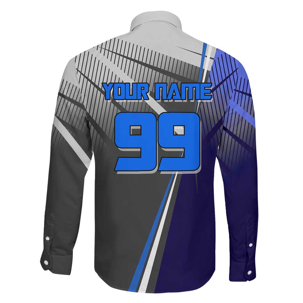 Personalized Aoi Todo Jujutsu Kaisen Family Matching Off Shoulder Short Dress and Hawaiian Shirt with Blue Gradient and Goalkeeper Action Design