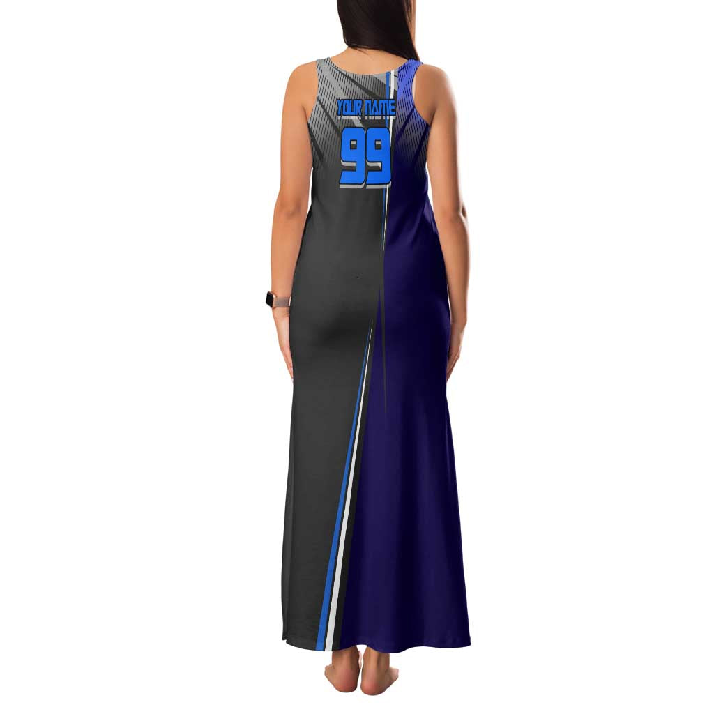 Personalized Aoi Todo Jujutsu Kaisen Family Matching Tank Maxi Dress and Hawaiian Shirt with Blue Gradient and Goalkeeper Action Design