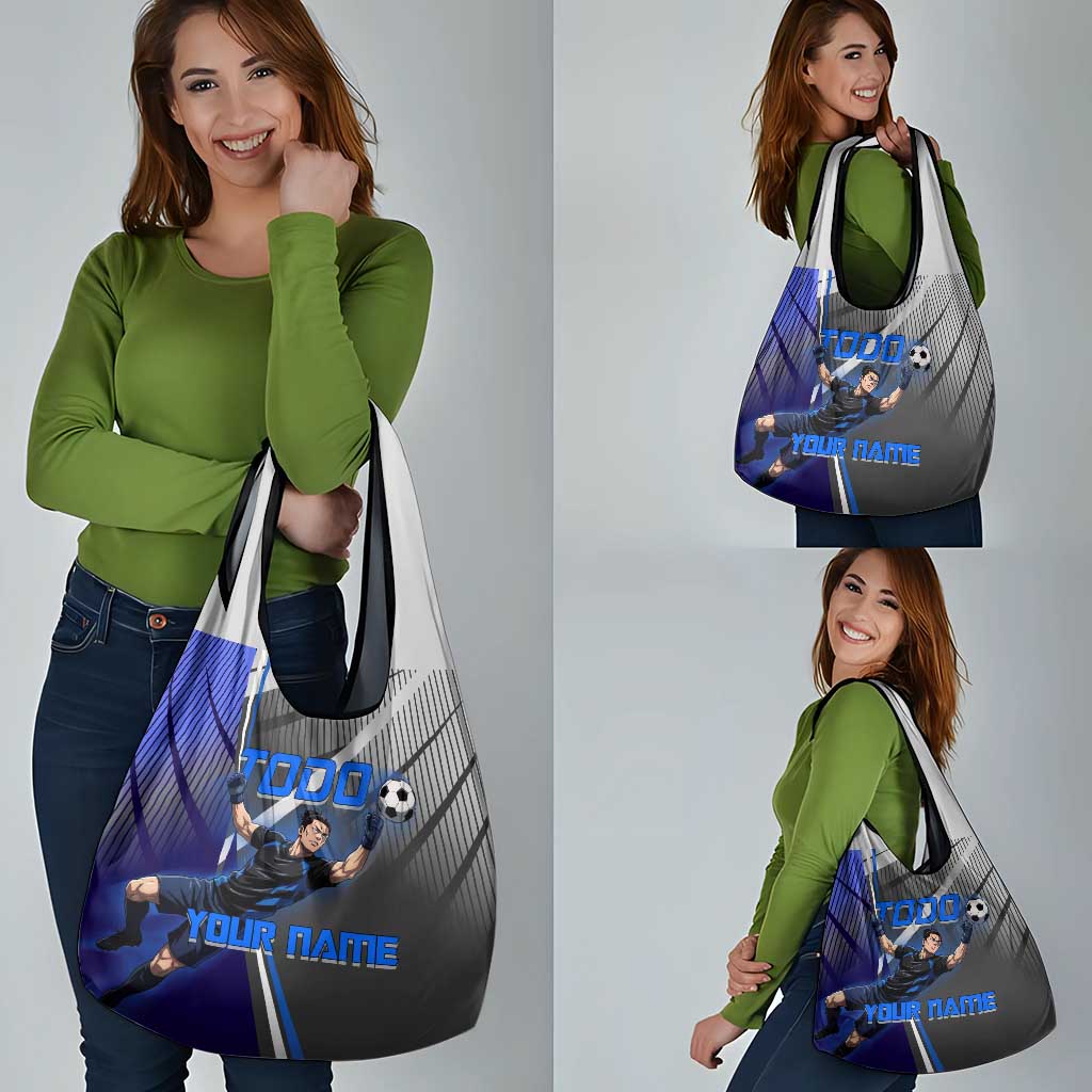 Personalized Aoi Todo Jujutsu Kaisen Grocery Bag with Blue Gradient and Goalkeeper Action Design