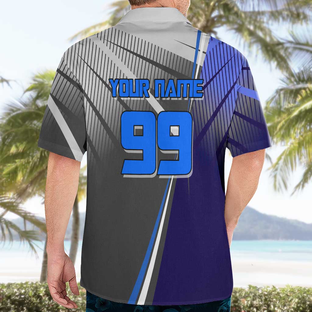Personalized Aoi Todo Jujutsu Kaisen Hawaiian Shirt with Blue Gradient and Goalkeeper Action Design