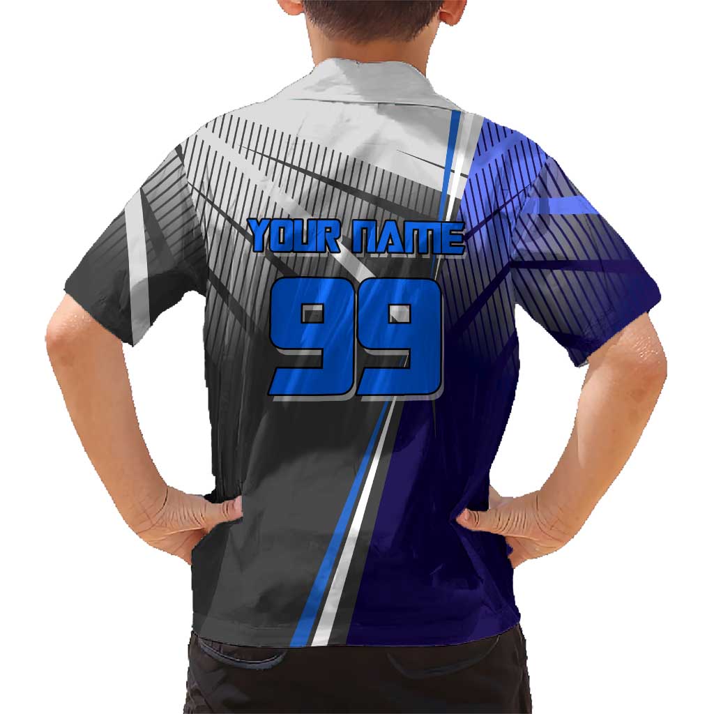Personalized Aoi Todo Jujutsu Kaisen Hawaiian Shirt with Blue Gradient and Goalkeeper Action Design