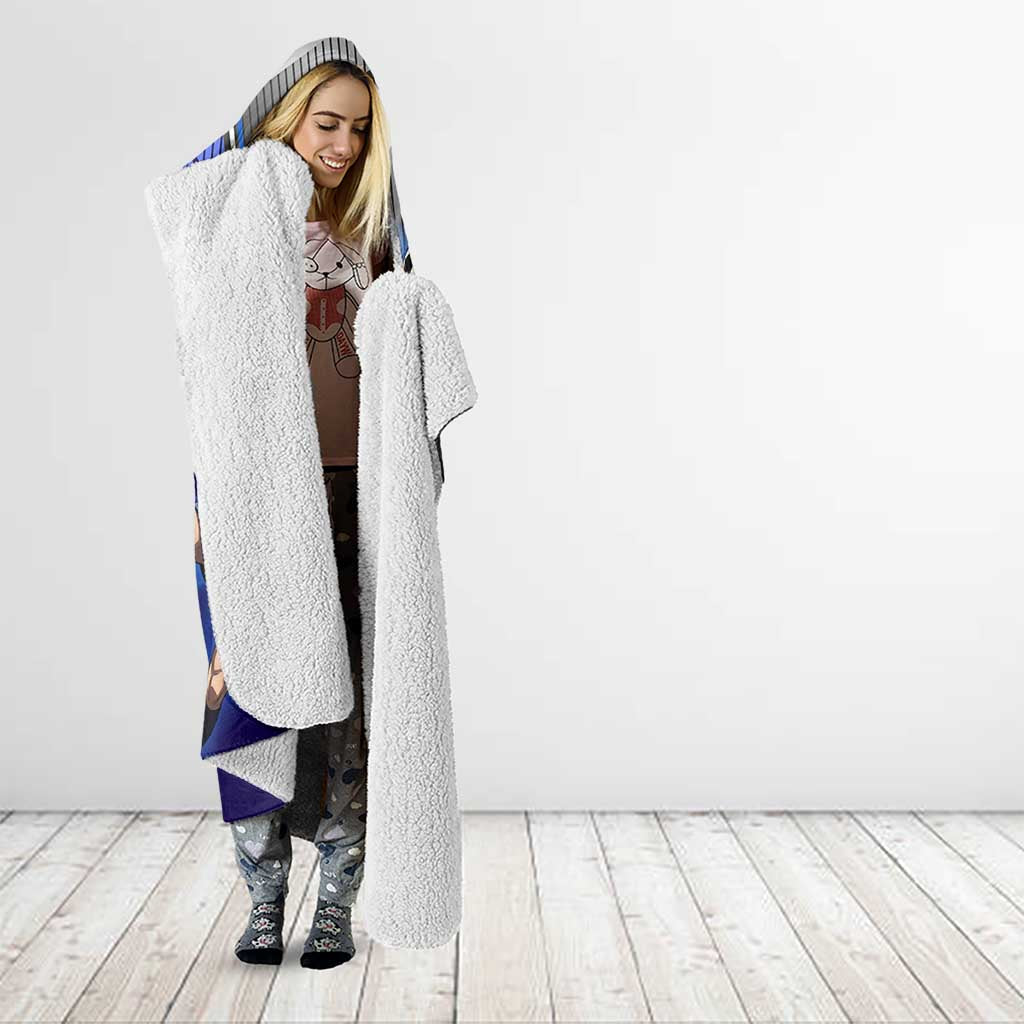 Personalized Aoi Todo Jujutsu Kaisen Hooded Blanket with Blue Gradient and Goalkeeper Action Design