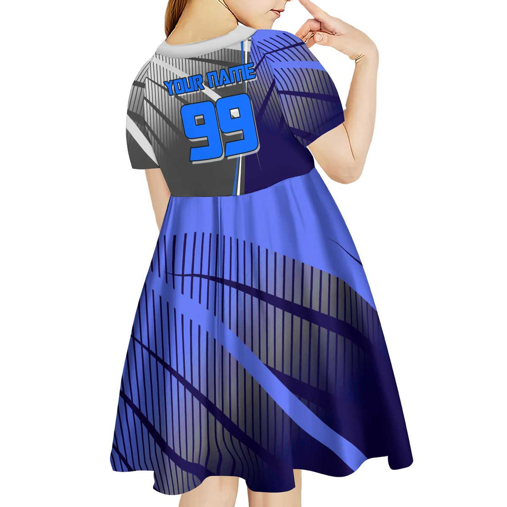 Personalized Aoi Todo Jujutsu Kaisen Kid Short Sleeve Dress with Blue Gradient and Goalkeeper Action Design