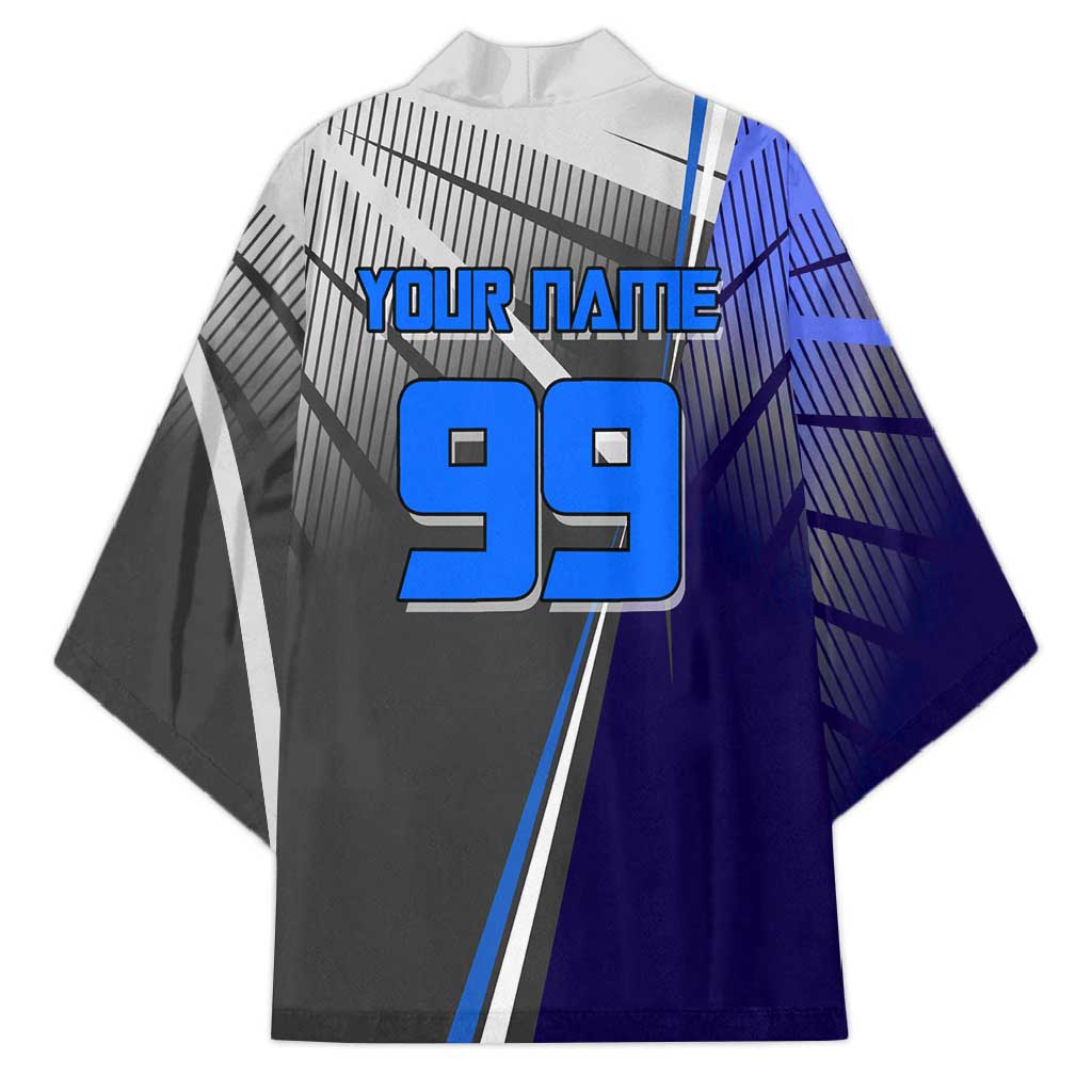 Personalized Aoi Todo Jujutsu Kaisen Kimono with Blue Gradient and Goalkeeper Action Design