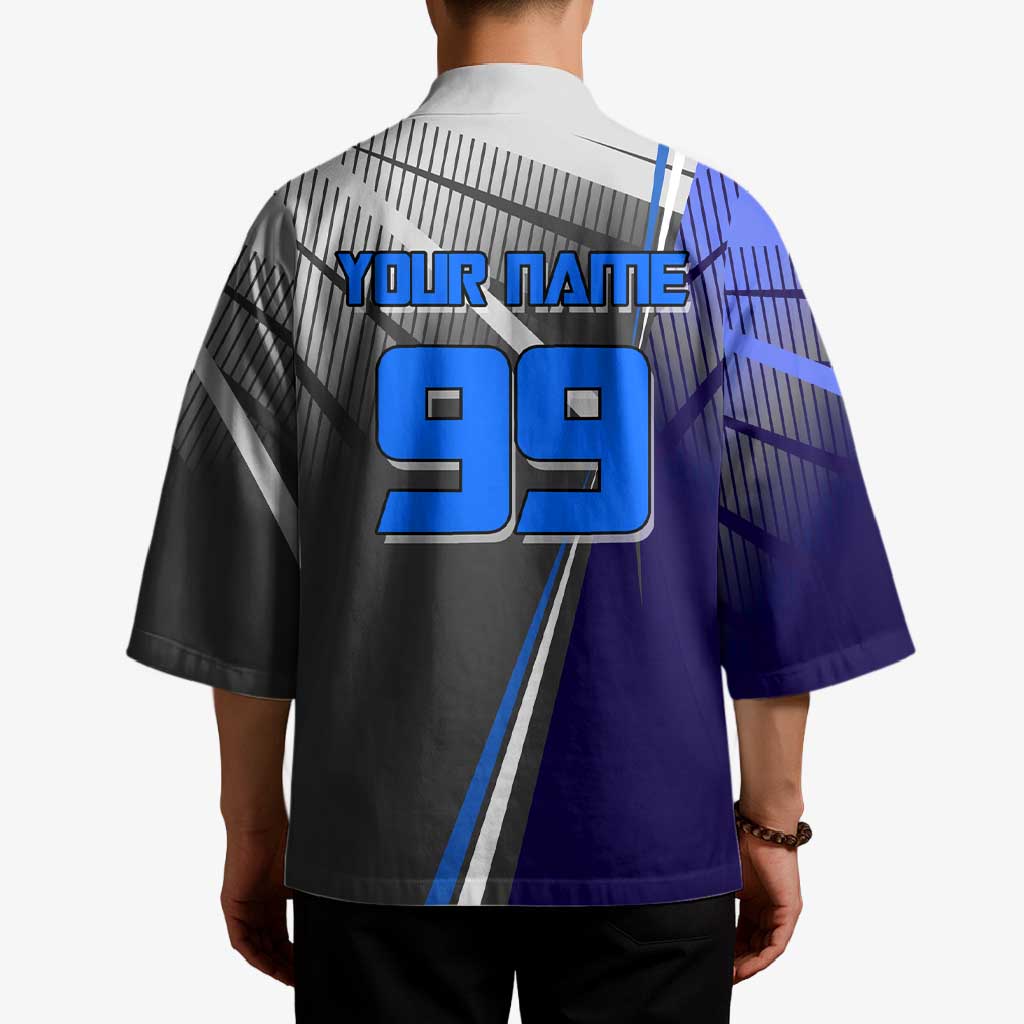 Personalized Aoi Todo Jujutsu Kaisen Kimono with Blue Gradient and Goalkeeper Action Design