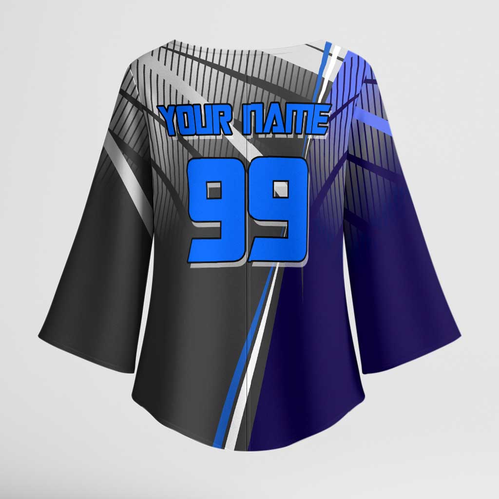 Personalized Aoi Todo Jujutsu Kaisen Kimono Sleeve Blouse with Blue Gradient and Goalkeeper Action Design