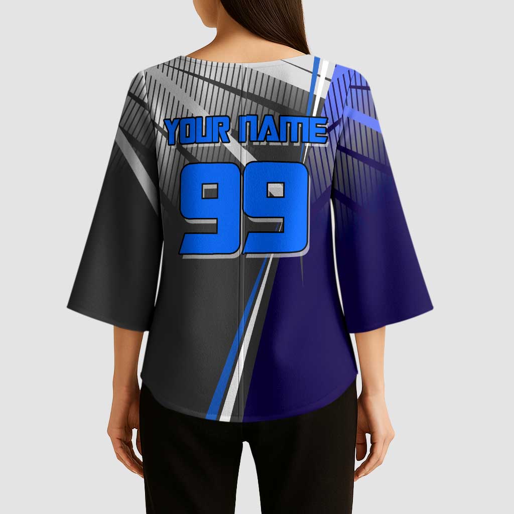 Personalized Aoi Todo Jujutsu Kaisen Kimono Sleeve Blouse with Blue Gradient and Goalkeeper Action Design