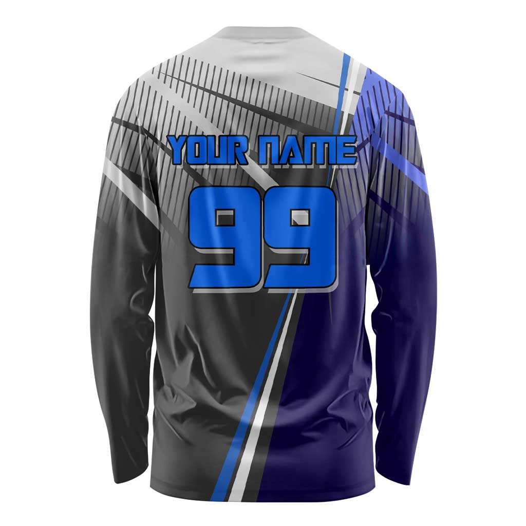 Personalized Aoi Todo Jujutsu Kaisen Long Sleeve Shirt with Blue Gradient and Goalkeeper Action Design