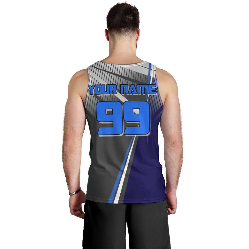 Personalized Aoi Todo Jujutsu Kaisen Men Tank Top with Blue Gradient and Goalkeeper Action Design