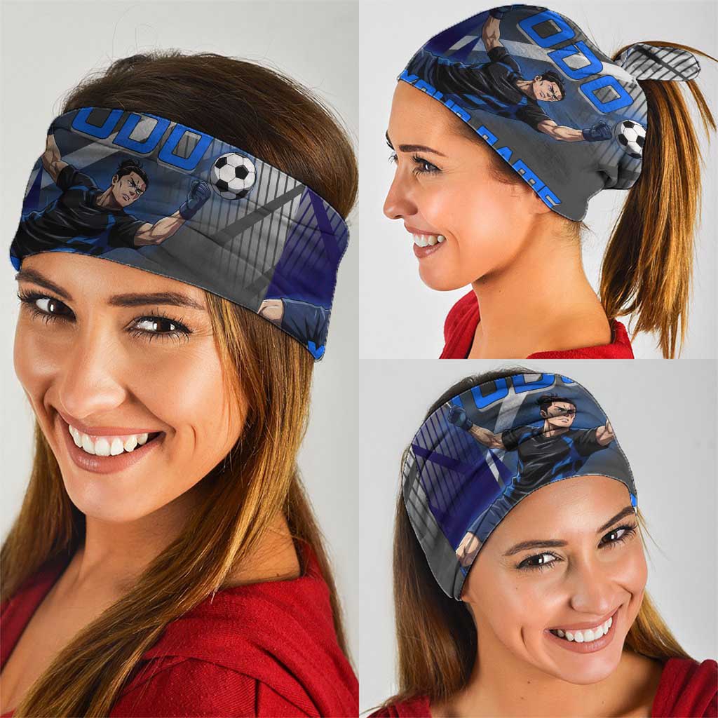 Personalized Aoi Todo Jujutsu Kaisen Neck Gaiter with Blue Gradient and Goalkeeper Action Design