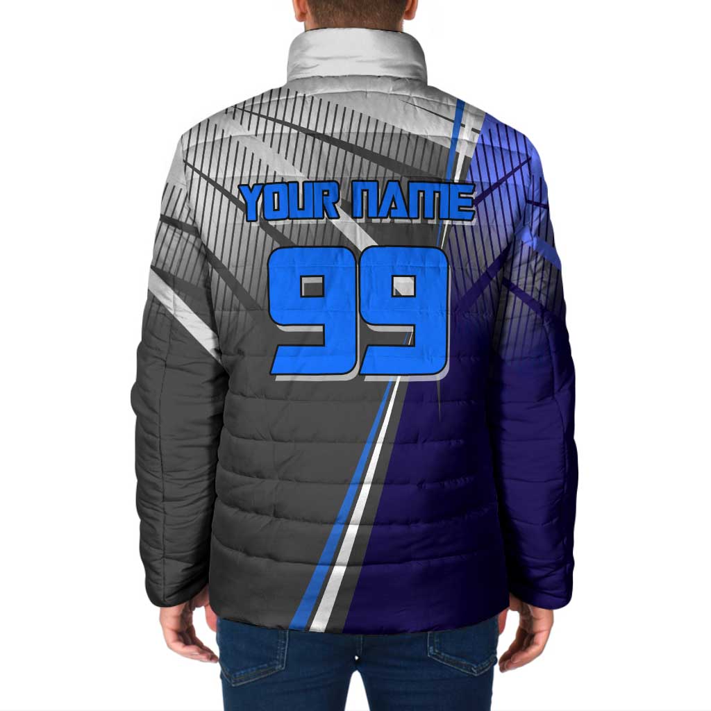 Personalized Aoi Todo Jujutsu Kaisen Padded Jacket with Blue Gradient and Goalkeeper Action Design