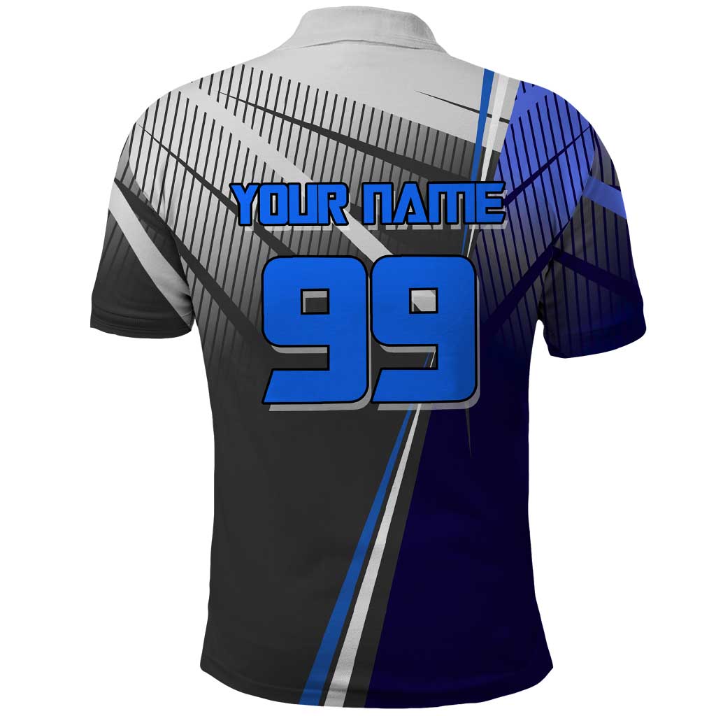 Personalized Aoi Todo Jujutsu Kaisen Polo Shirt with Blue Gradient and Goalkeeper Action Design