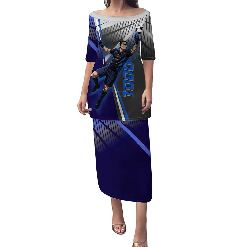 Personalized Aoi Todo Jujutsu Kaisen Puletasi with Blue Gradient and Goalkeeper Action Design