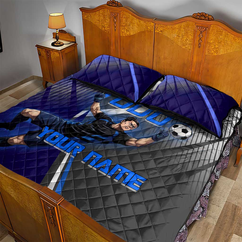 Personalized Aoi Todo Jujutsu Kaisen Quilt Bed Set with Blue Gradient and Goalkeeper Action Design
