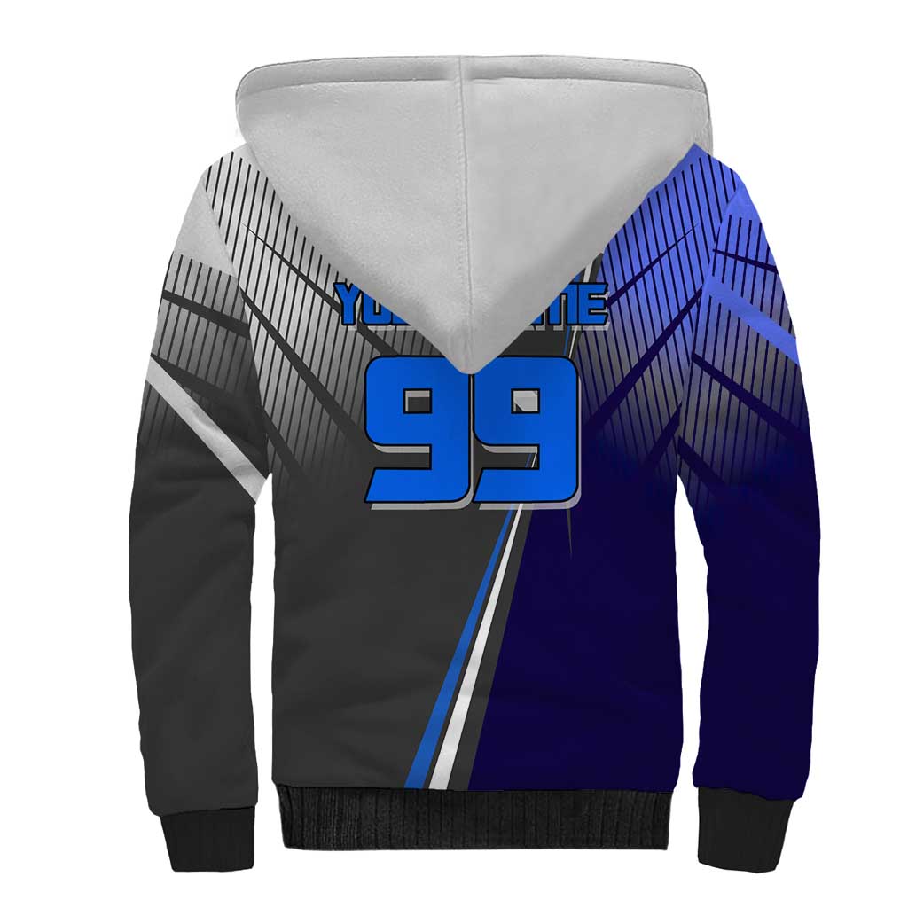 Personalized Aoi Todo Jujutsu Kaisen Sherpa Hoodie with Blue Gradient and Goalkeeper Action Design
