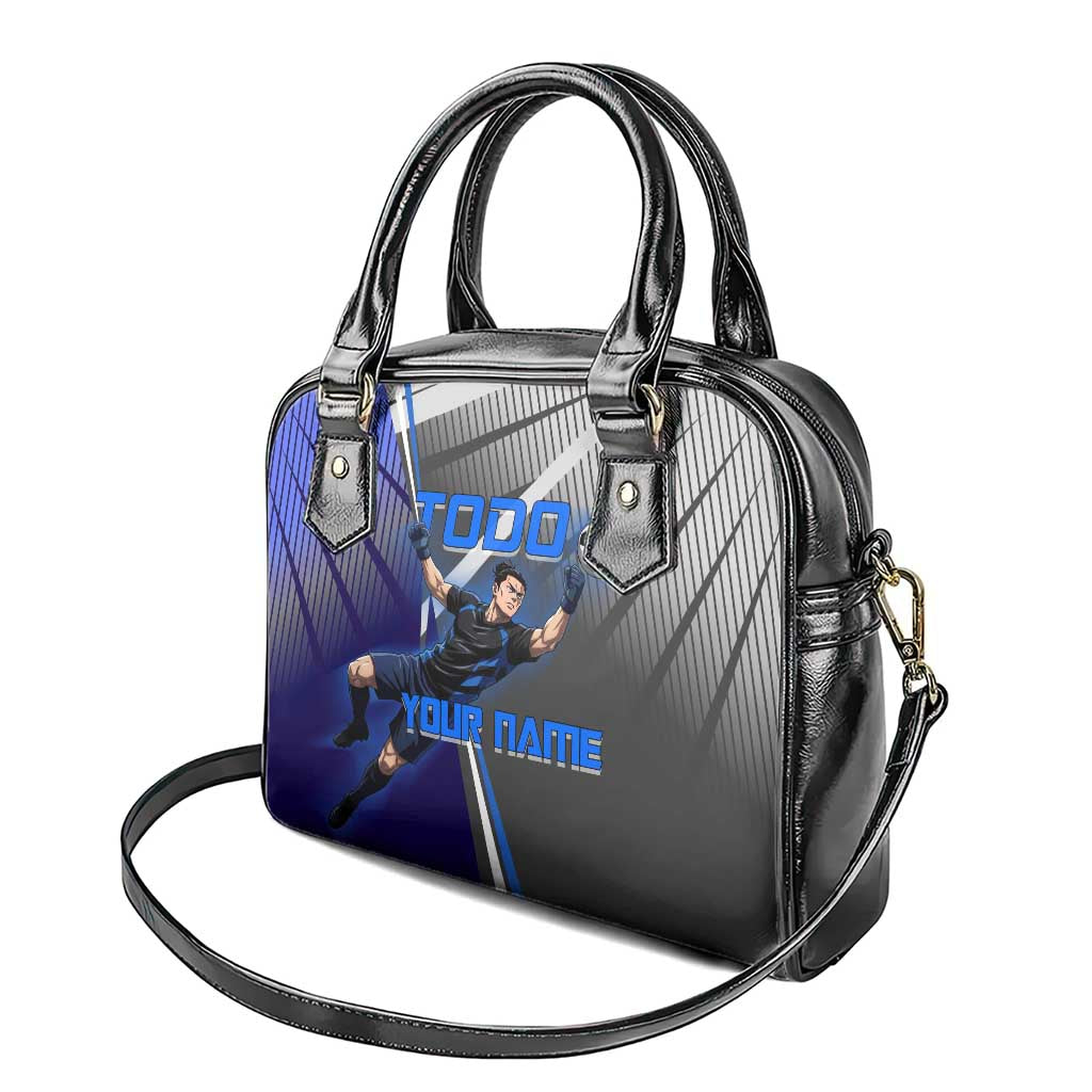 Personalized Aoi Todo Jujutsu Kaisen Shoulder Handbag with Blue Gradient and Goalkeeper Action Design