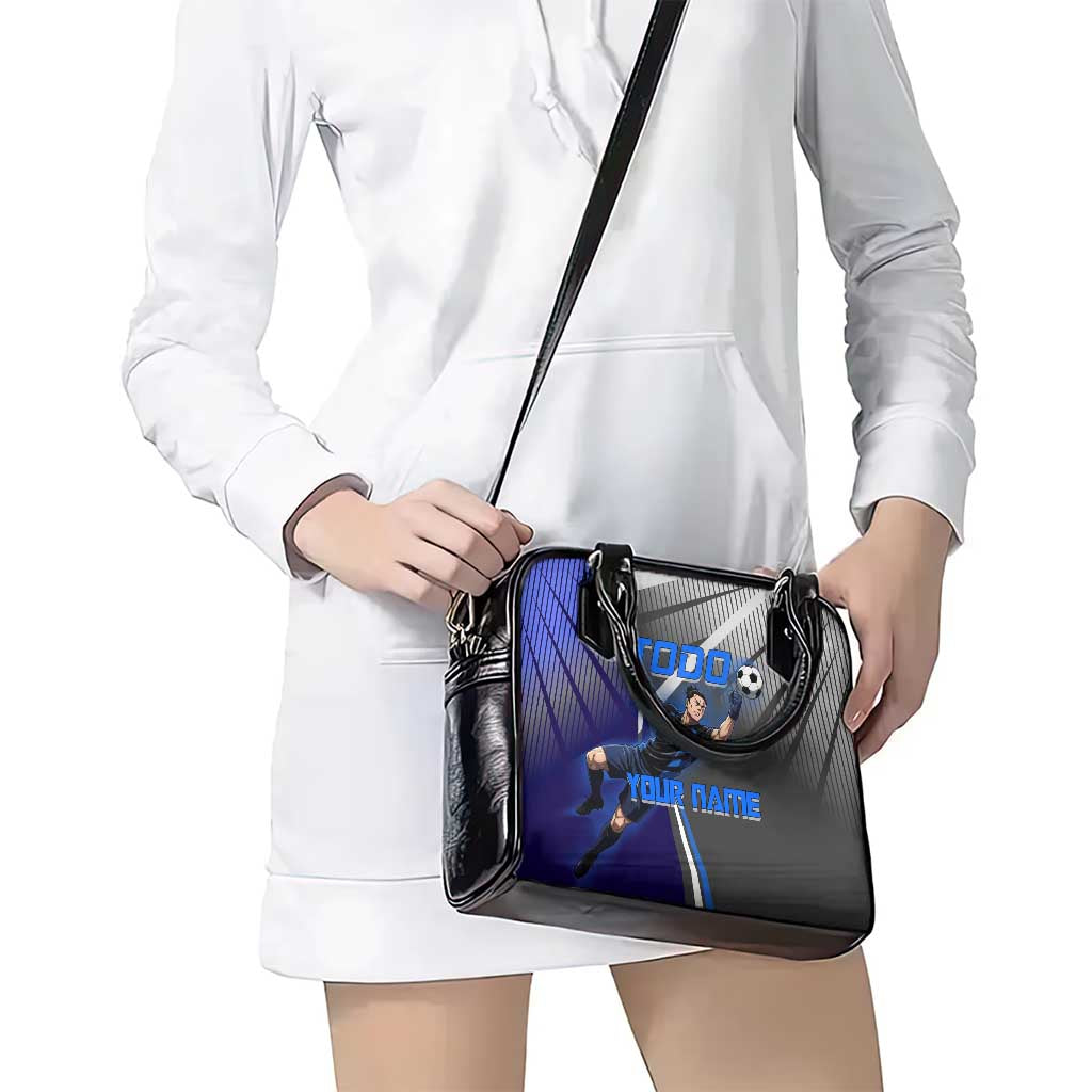 Personalized Aoi Todo Jujutsu Kaisen Shoulder Handbag with Blue Gradient and Goalkeeper Action Design