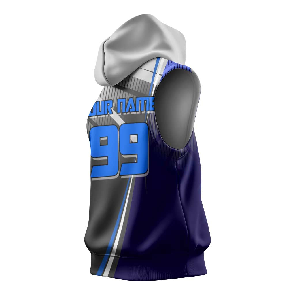 Personalized Aoi Todo Jujutsu Kaisen Sleeveless Hoodie with Blue Gradient and Goalkeeper Action Design