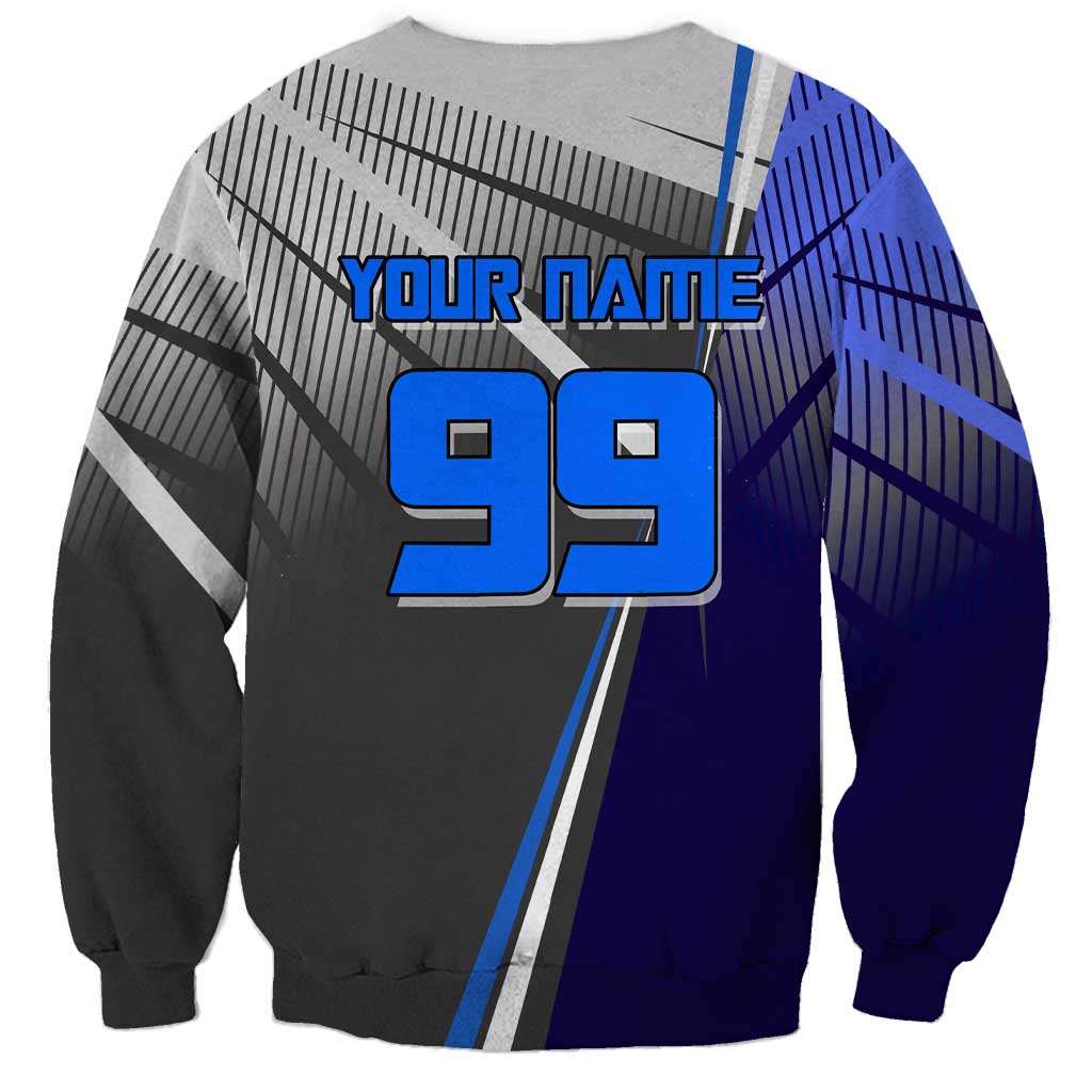 Personalized Aoi Todo Jujutsu Kaisen Sweatshirt with Blue Gradient and Goalkeeper Action Design