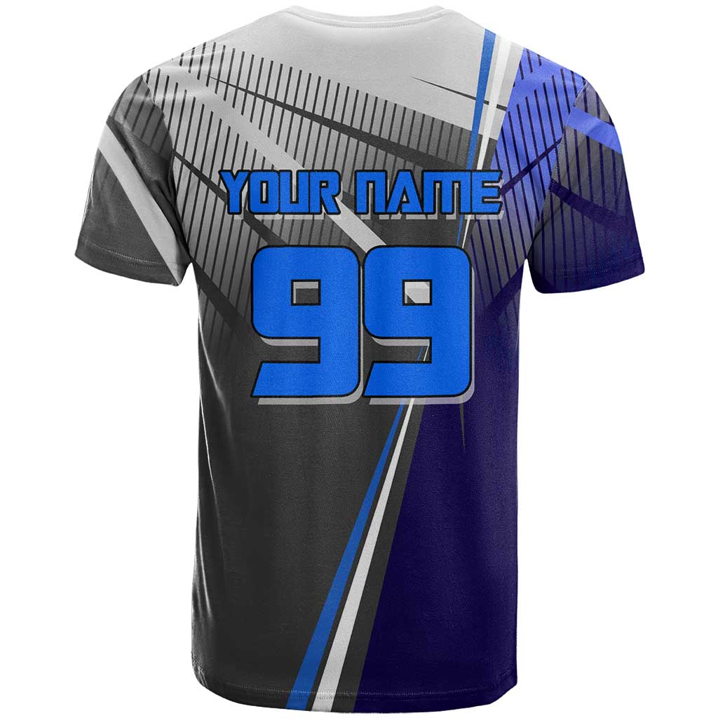 Personalized Aoi Todo Jujutsu Kaisen T Shirt with Blue Gradient and Goalkeeper Action Design