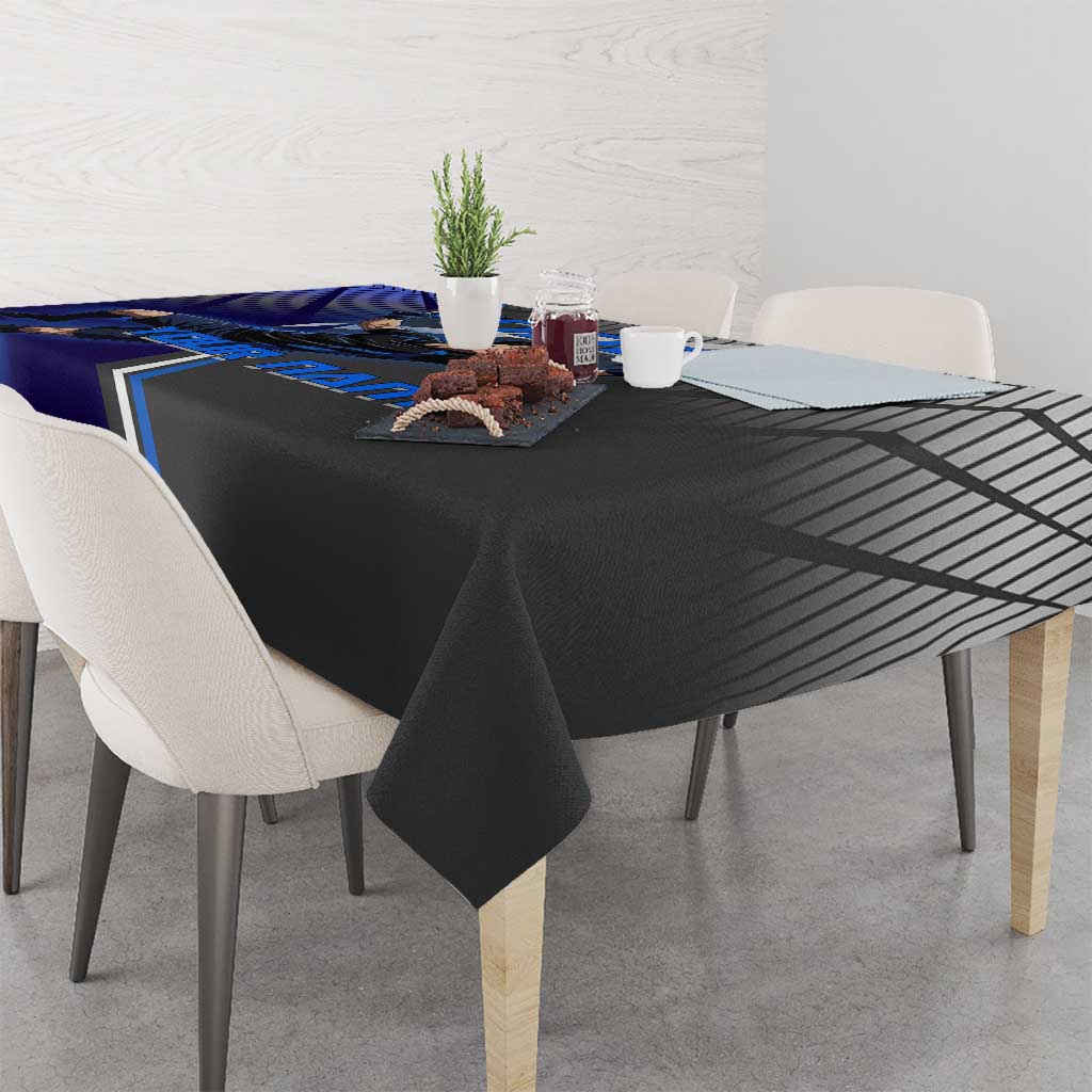 Personalized Aoi Todo Jujutsu Kaisen Tablecloth with Blue Gradient and Goalkeeper Action Design