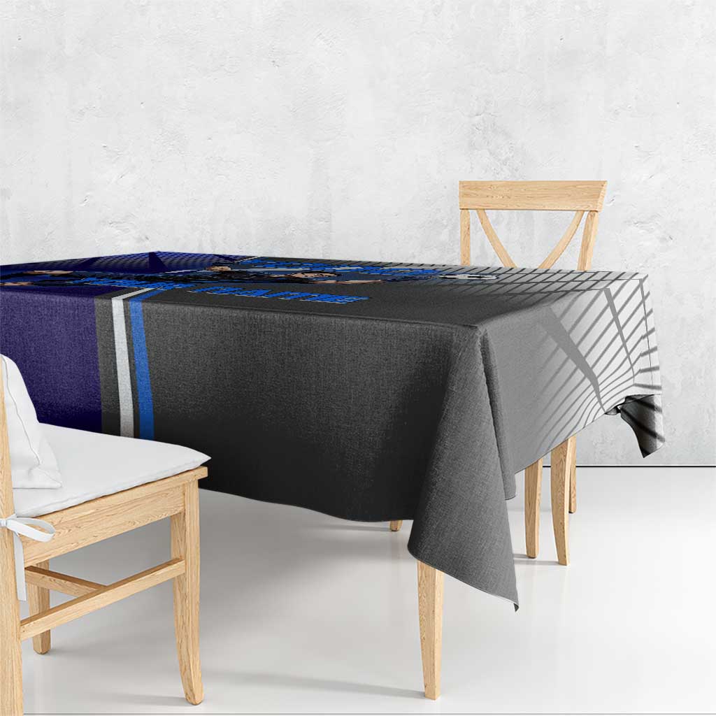 Personalized Aoi Todo Jujutsu Kaisen Tablecloth with Blue Gradient and Goalkeeper Action Design