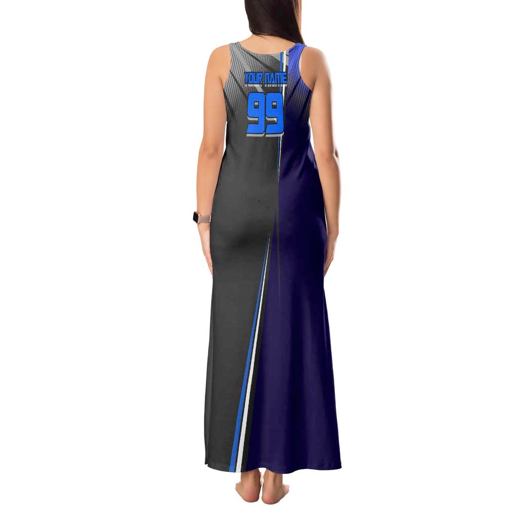Personalized Aoi Todo Jujutsu Kaisen Tank Maxi Dress with Blue Gradient and Goalkeeper Action Design