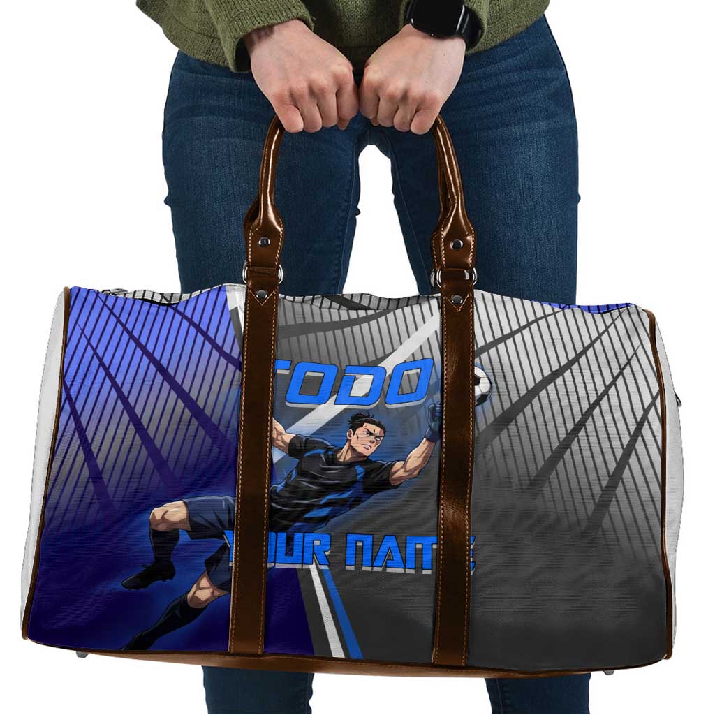Personalized Aoi Todo Jujutsu Kaisen Travel Bag with Blue Gradient and Goalkeeper Action Design