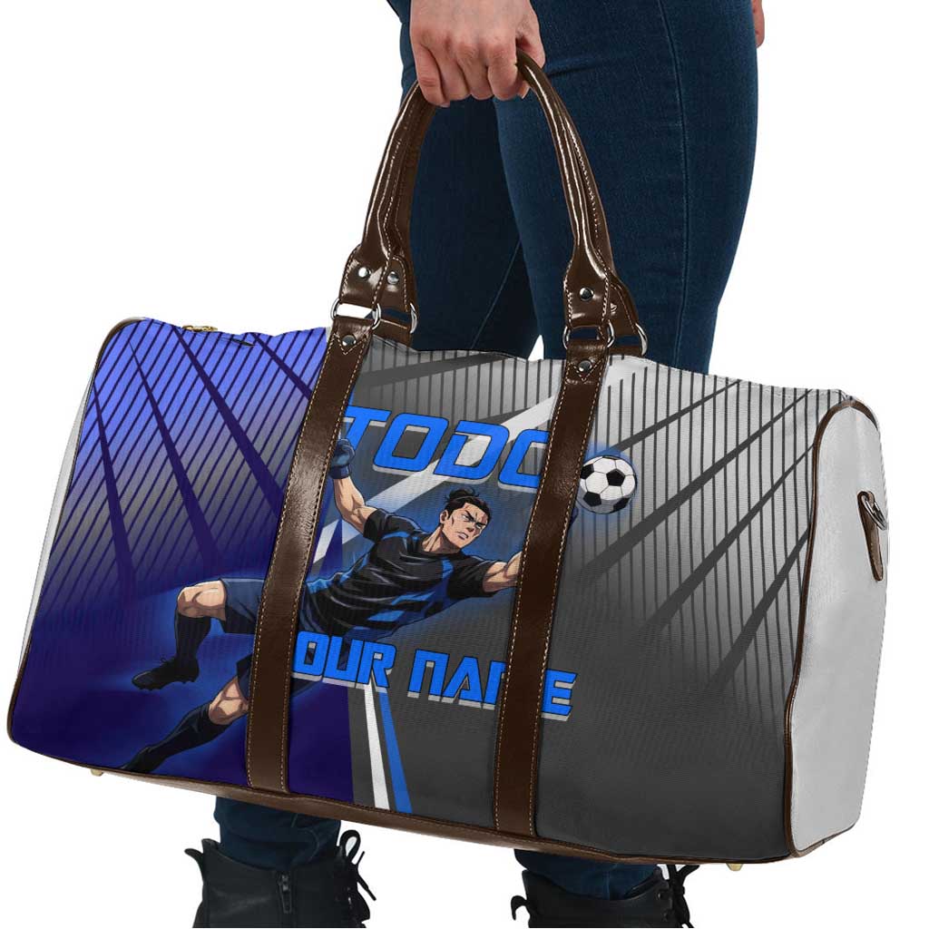 Personalized Aoi Todo Jujutsu Kaisen Travel Bag with Blue Gradient and Goalkeeper Action Design